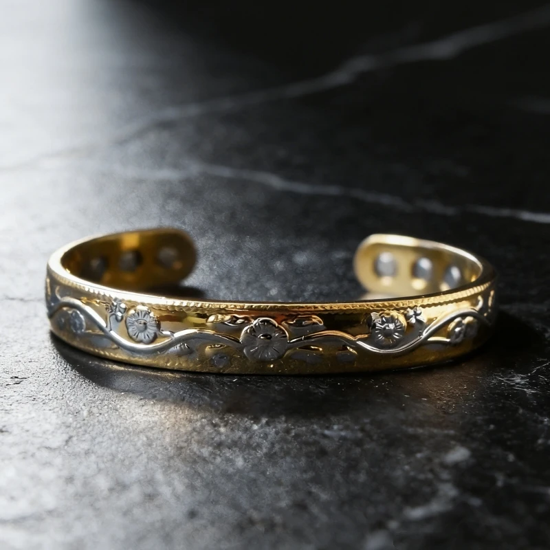 Flower Pattern Jewelry Health Care Anti Arthritis Rheumatism Pain Relief Bio Magnetic Pure Copper Bracelets Bangles for Women