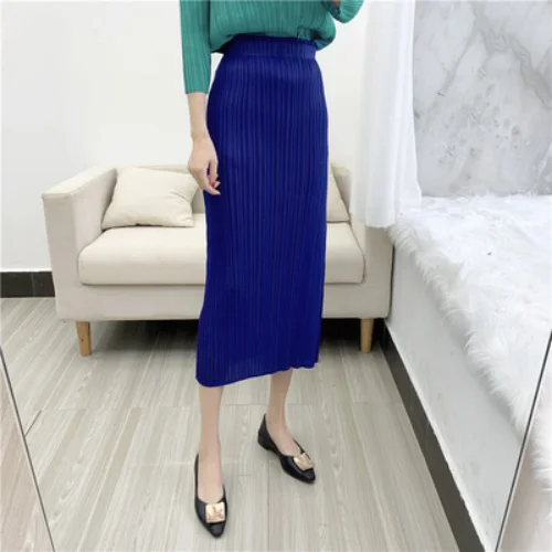 Summer Half Skirt Women's Comfortable Casual High Waist Pleated Half Skirt Pleated Hundred skirt