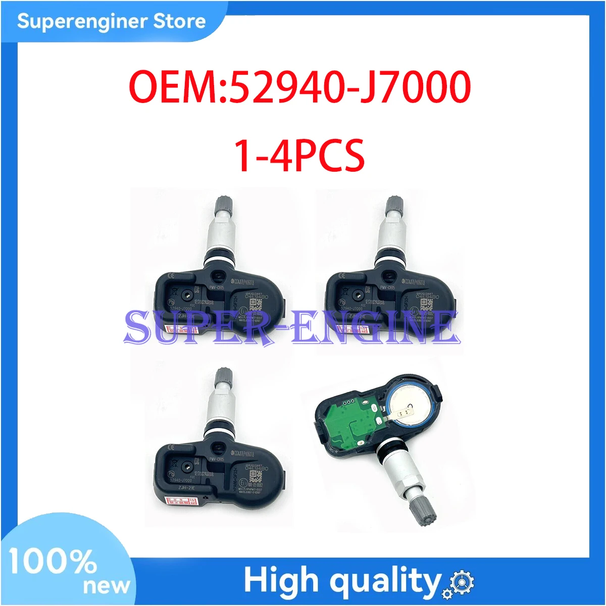 1-4 шт. 52940-J7000 Датчик давления в шинах TPMS для Kia Forte 2019 2020 2021 года 52940J7000 1-4 шт. 52940-J7000 Датчик давления в шинах TPMS для Kia Forte 2019 2020 2021 года 52940J7000