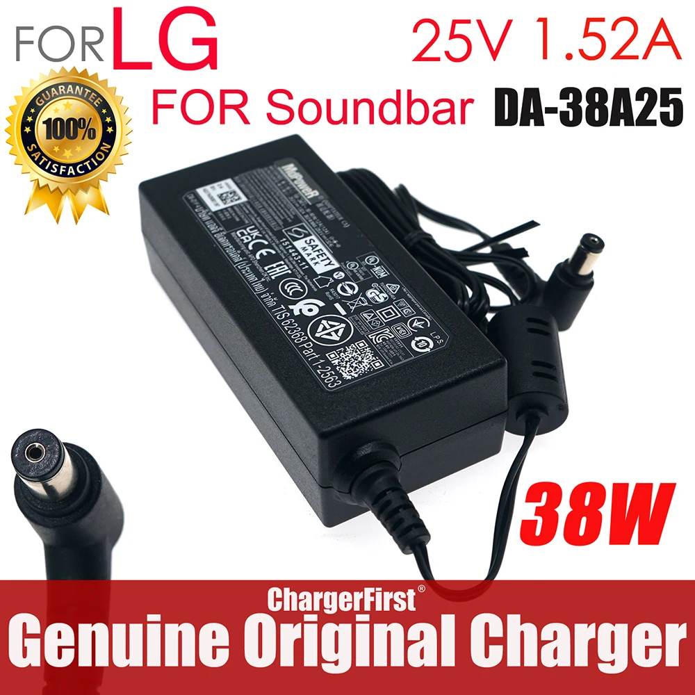 25V 1.52A DA-38A25 Soundbar AC Adapter For LG SL7Y SL8Y SL8YG SL3D SHC4 SN8YG SN7Y SN7R SN6Y SN5Y SLM6Y SLM4R SLM3D Soundbar