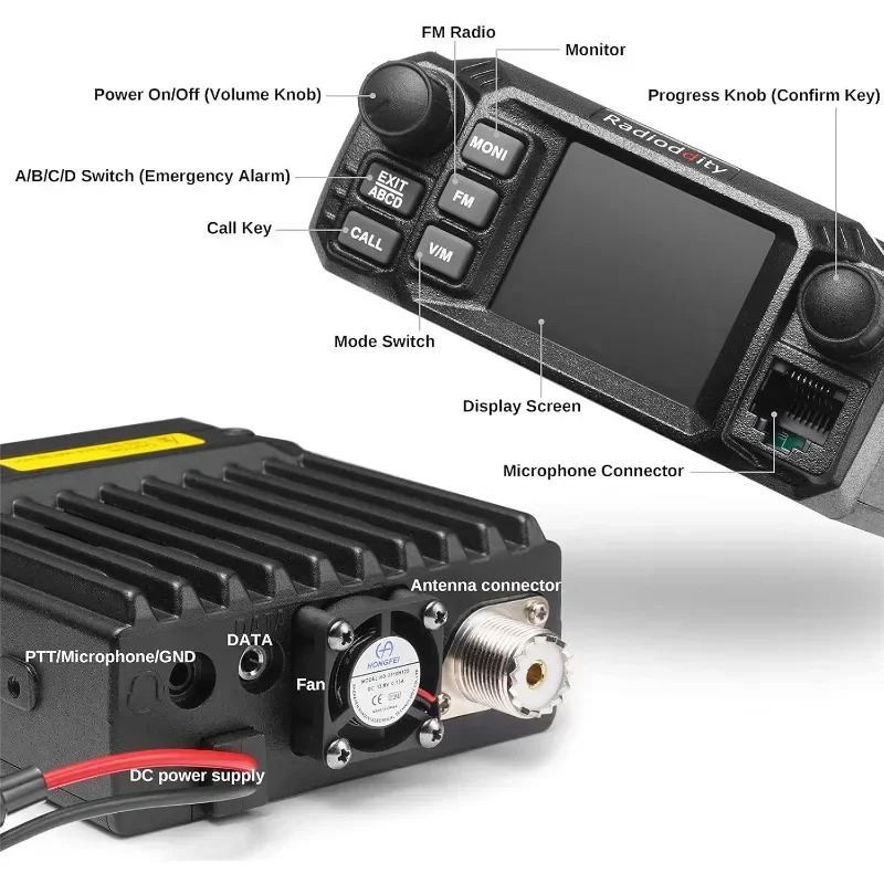 DB25-G GMRS Mobile Radio GMRS Repeater Capable, with Dual Band Scanning Receiver, for Car Vehicle, Off Road, Overlanding