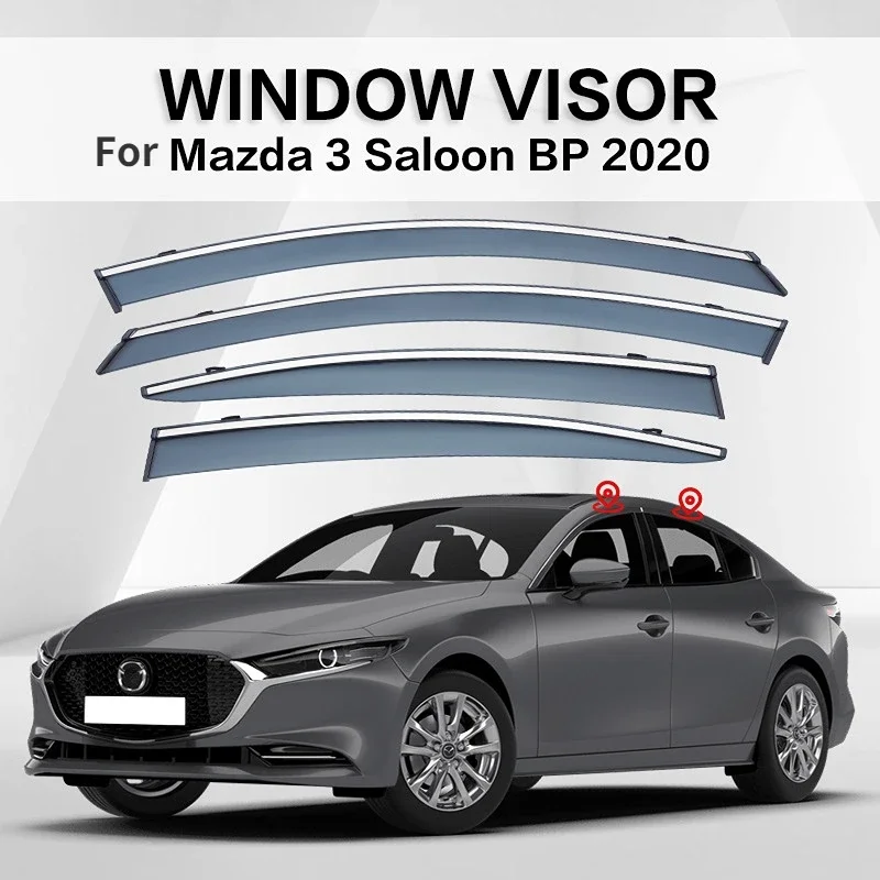 For MAZDA 3 Axela BK BL BM BP 2000-2022 Window Visors Weathershields Wind Rain Guard Accessories Visor Vent Shades Deflectors