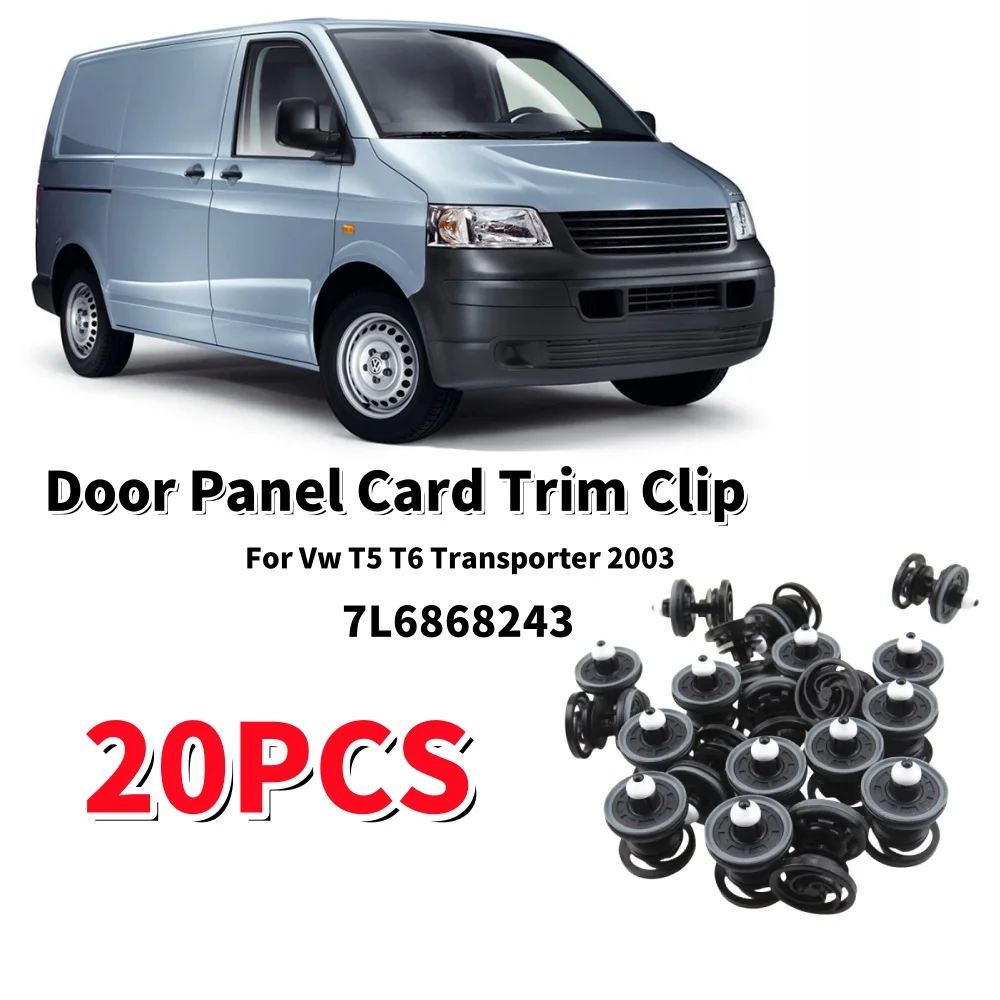 

20PCS Door Panel Card Trim Clip Fastener Caravan Motorhome Interior Panels Part 7l6868243 For Vw T5 T6 Transporter 2003