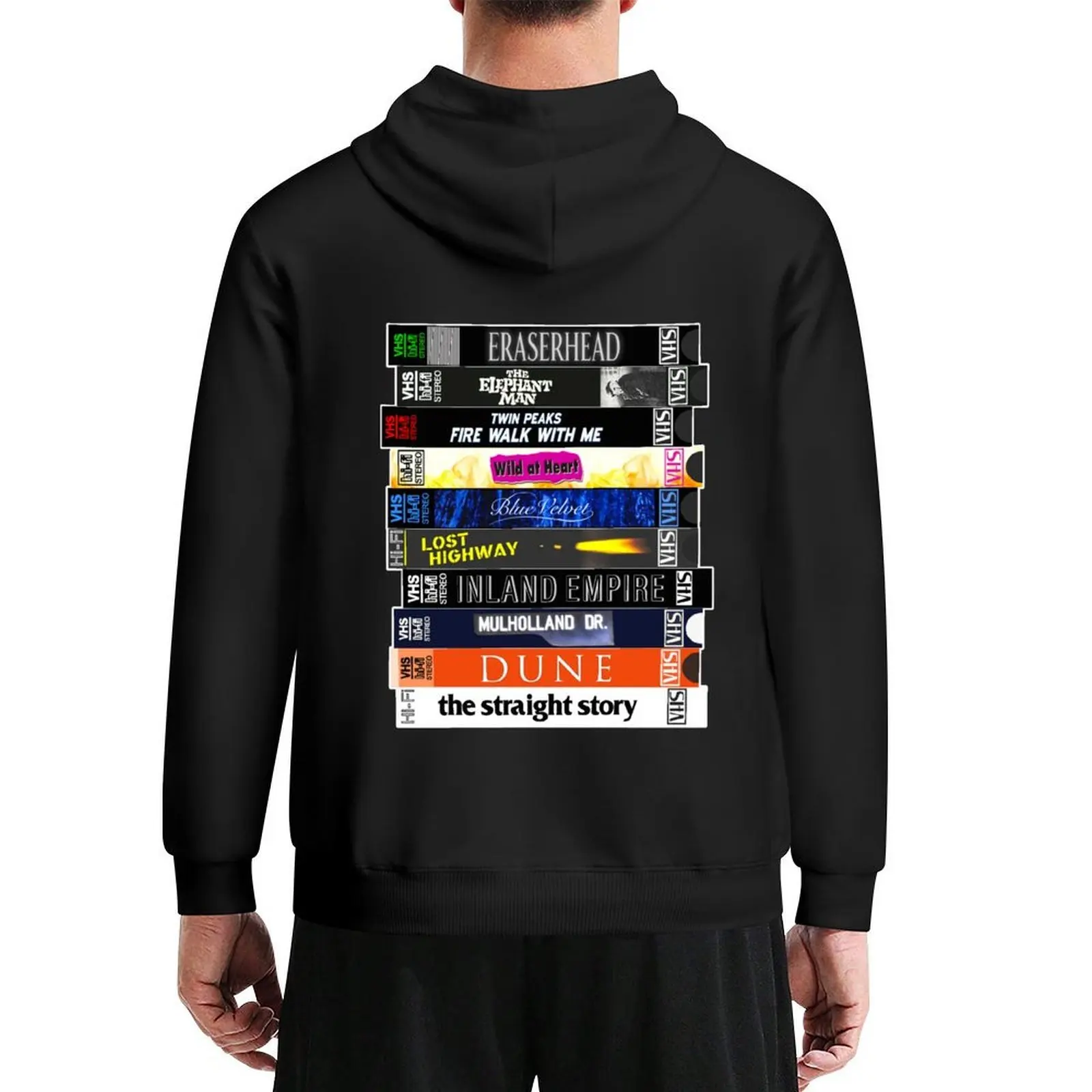 

David Lynch VHS Movie Stack Hoodie korean autumn clothes men's sweat-shirt mens clothing graphic t shirts men mens hoodies