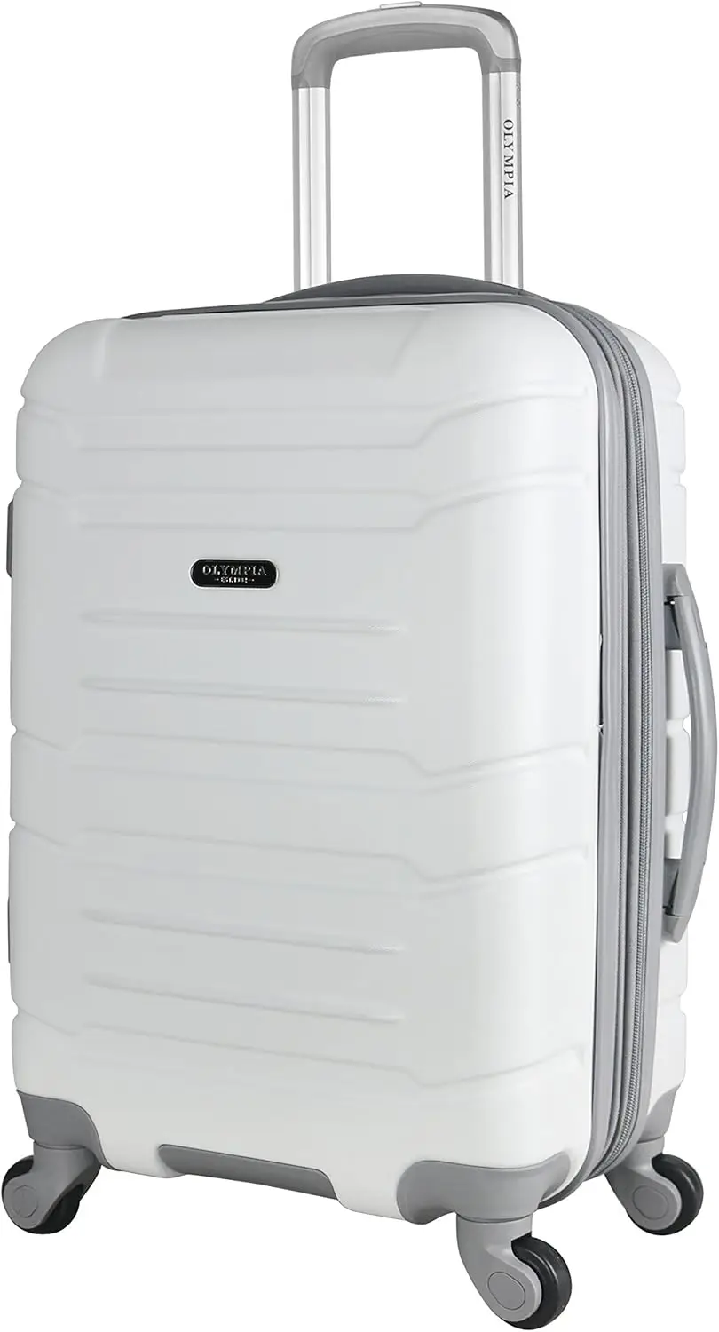 Denmark Expandable Hardcase Suitcase With Spinner Wheels, Available In 3-Piece Luggage Set And Carry-On Size, White