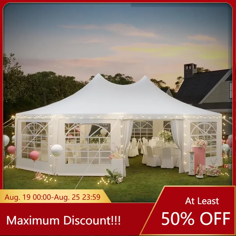 

Party Tent,Dodecagonal Heavy Duty Canopy with Removable Sidewalls,Outdoor Gazebo Pavilion Shelter Tent for Party, Event