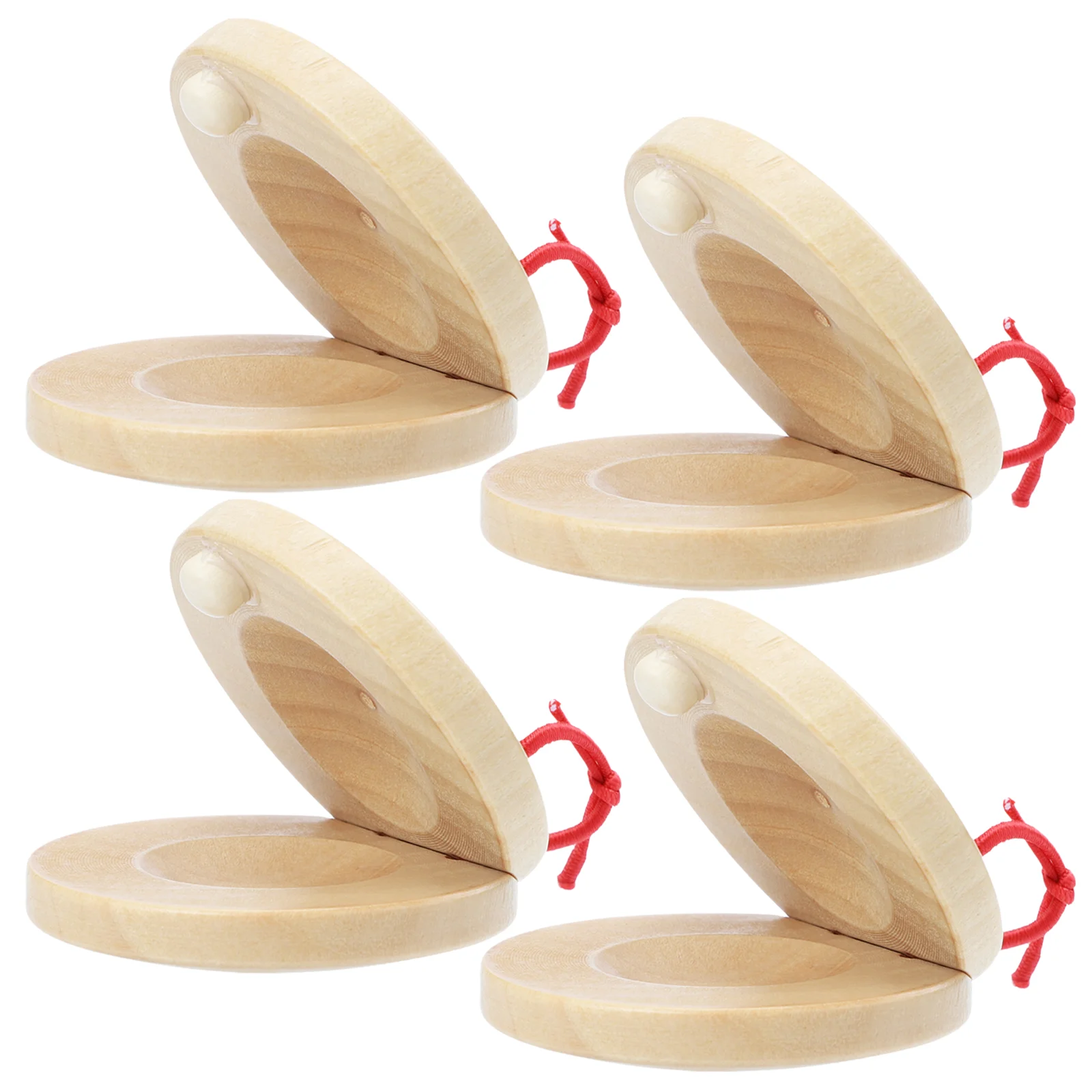 

4 Pcs Wooden Castanets Kids Musical Instrument Percussion Toys Flamingo Brown Cultivates Hearing Coordination Christmas Gift