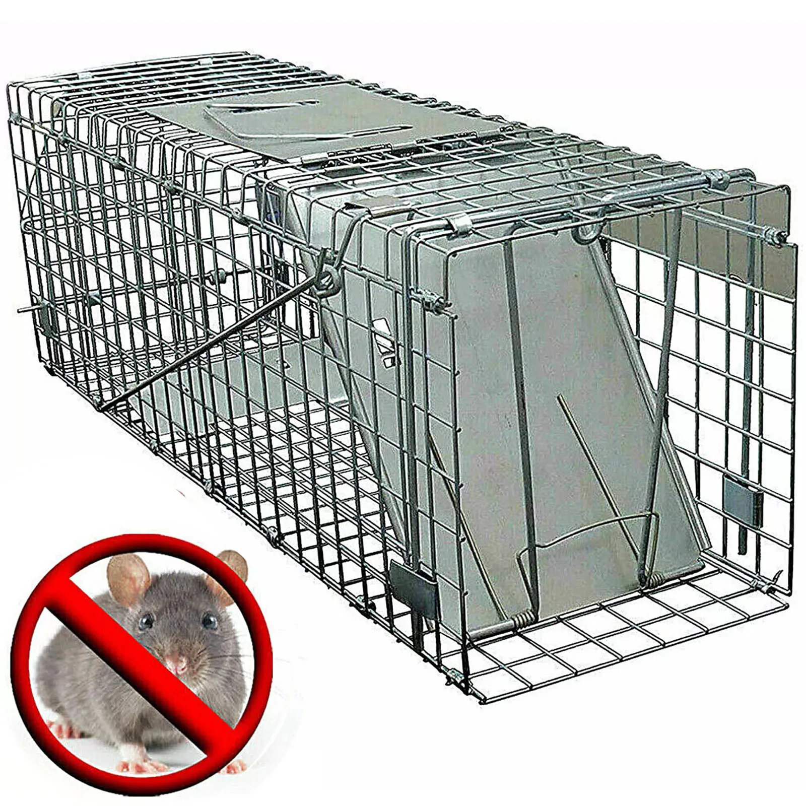 One-Door Live Animal Traps Cage Catcher for Mouse Squirrel Rabbit Opossum Skunk Mink Chipmunk, Humane Rat Trap Catch and Release