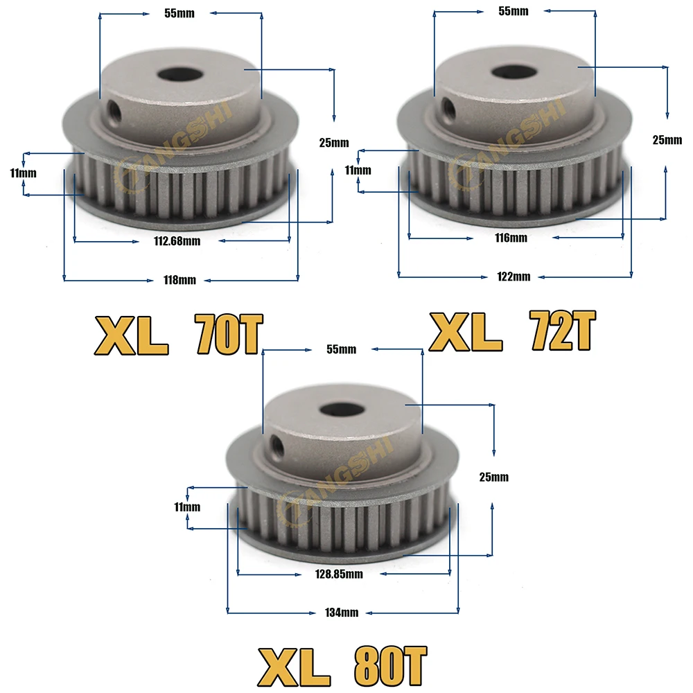 XL 70 الأسنان 72 الأسنان 80 الأسنان توقيت بكرة تتحمل 8 مللي متر إلى 30 مللي متر Width10/13 مللي متر متزامن حزام بكرة XL 70 T 72 T 80 T توقيت بكرة #1