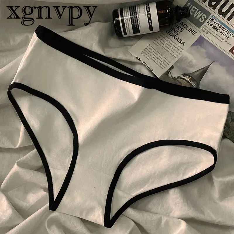 xgnvpy 2024 New Women's Sexy Cotton Thongs Lingerie Underpants Intimate Briefs Designer Waistband Panty