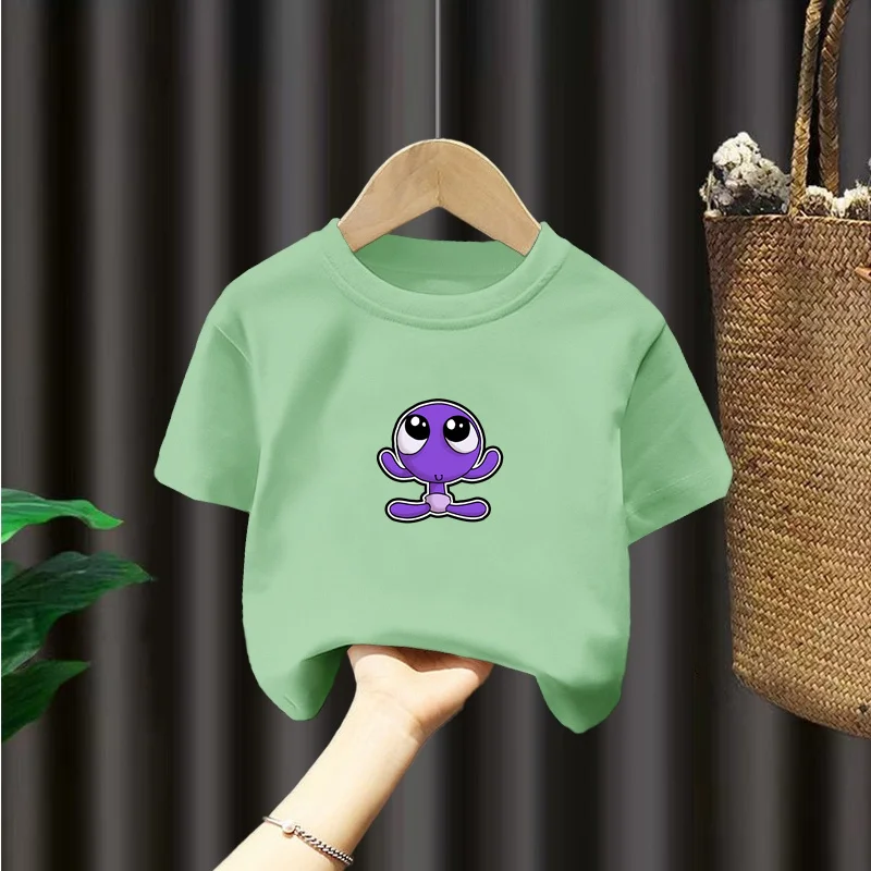 Cartoon animation loose children's clothing European and American children's tops popular children's short-sleeved T-shirts image 2