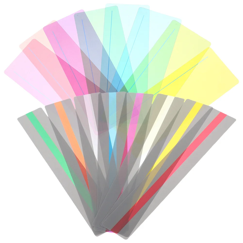 16Pcs Bright Reading Tracking Ruler Bookmarks Highlighter Strips for Enhancing Reading Fluency and Read