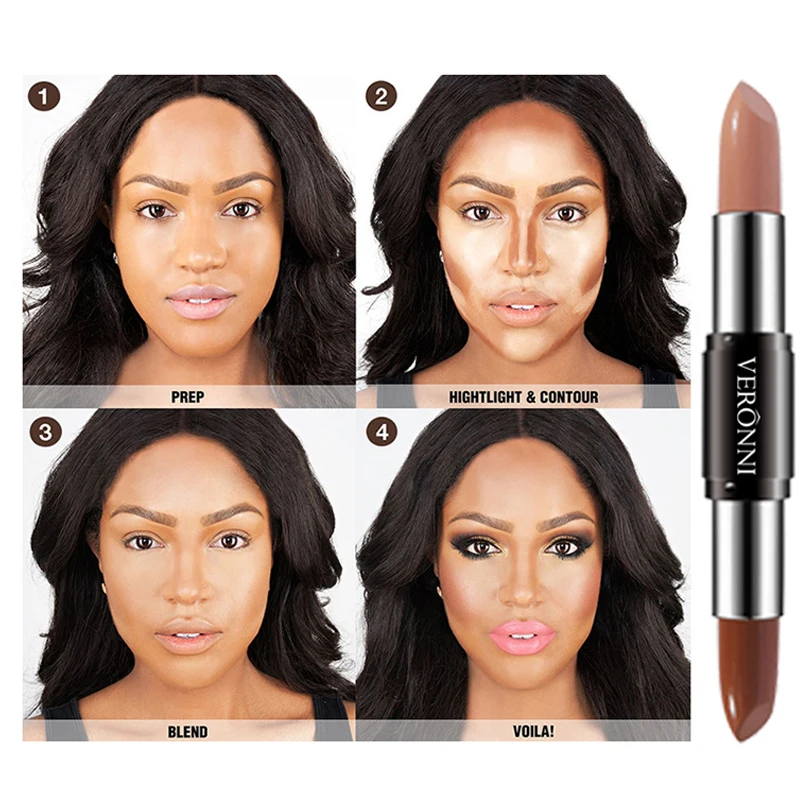 2-in-1 Double Head Contouring Face Foundation Concealer Pencil Dark Circles Corrector Contour Concealers Stick Cosmetic Makeup