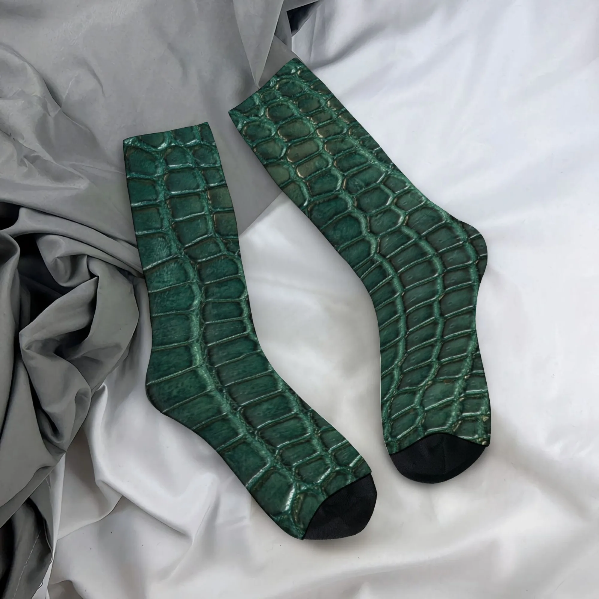 Herrensocken im wilden Stil mit Krokodilmuster, neuartiger Streetstyle, luxuriöse Freizeitsocken, atmungsaktive, rutschfeste Socken, verrückte, lustige Geschenke.