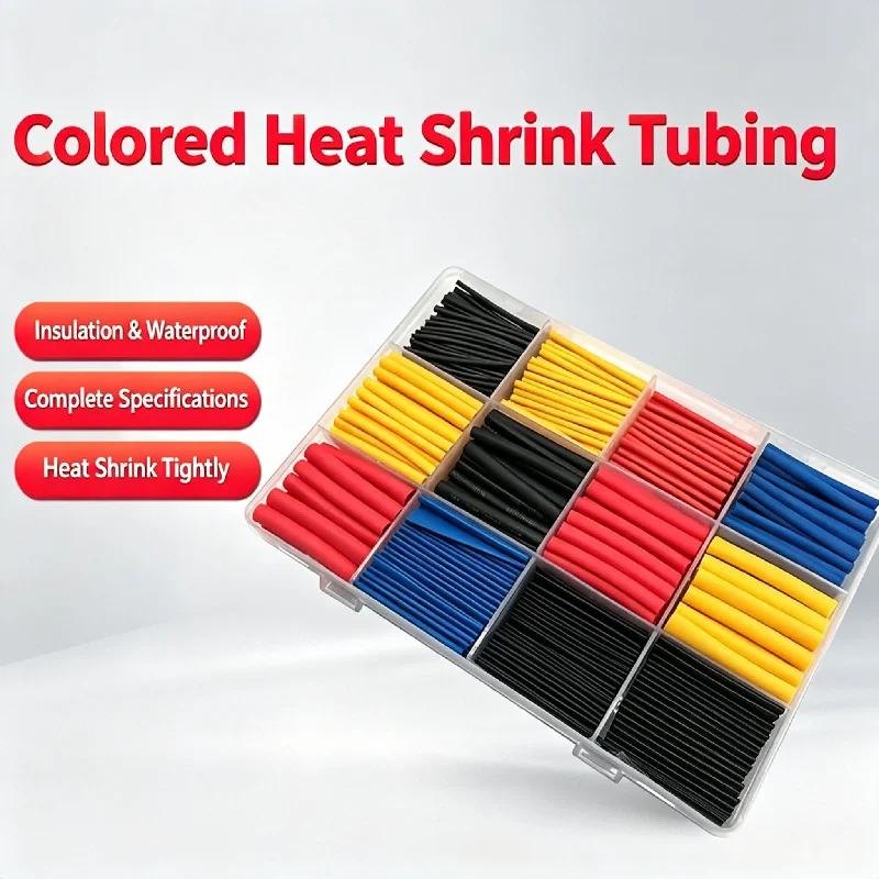 140/280Pcs Mixed Color Heat Shrink Tubing Kit 2:1 Heat Shrink Tube Insulated Wire Cable Protection Sleeves