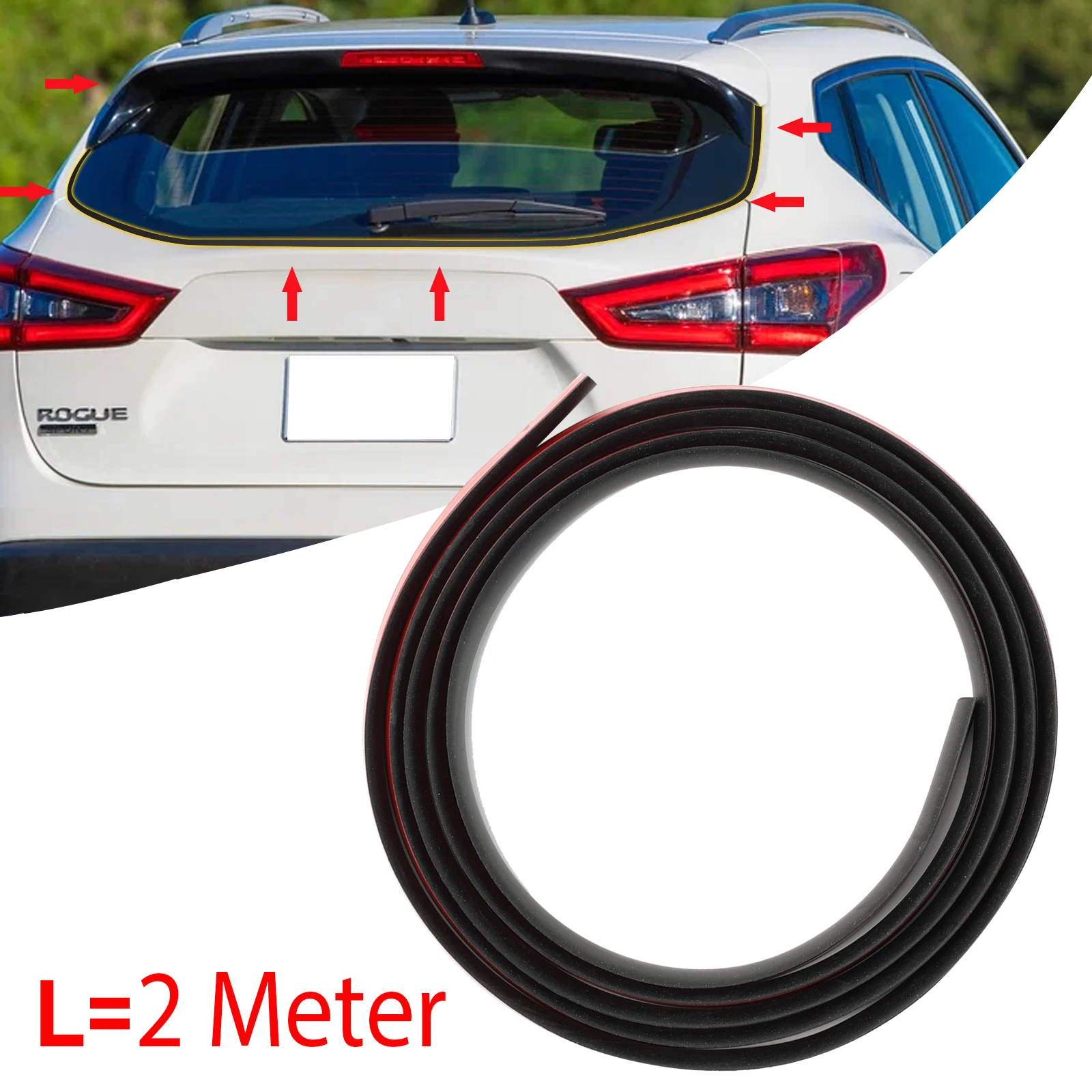 Universal Car V Shape Rubber Seal Weather Strip Windshield Hollow Glass Window Edge Moulding Trim Decorate Weatherstrip 2 Meter