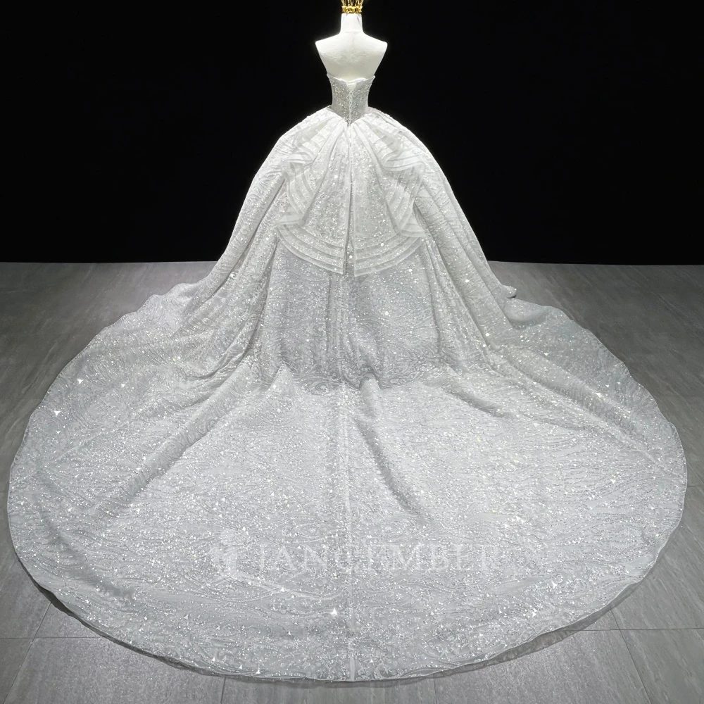 Custom Made Vintage Organza Strapless Ball Gown Wedding Dress With Beauty Pearls Crystals Princess Bridal Gown свадебное платье