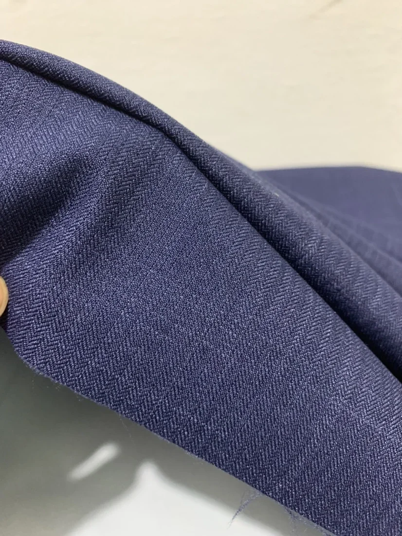 

Navy Blue Herringbone Check Down Jacket Punch Fabric Half Meter