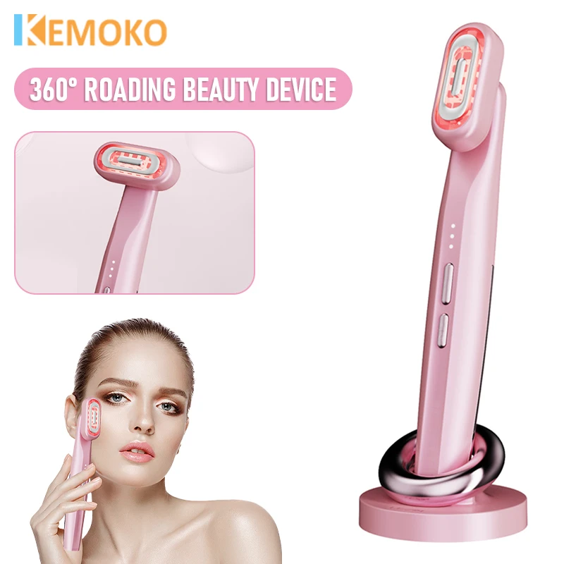 

360° Face Eyes Lifting Device Microcurrent 7 LED Red Light Facial Wand Eye Massager Skin Tightening Anti Wrinkle Beauty Care