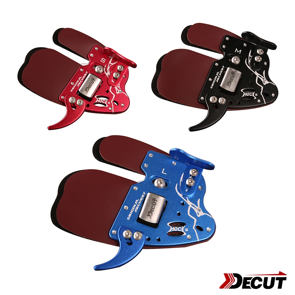 DECUT HockⅢ Finger Tab Archery Finger Guard Protection Right-Hand S/M/L For Tradition Bow Hunting Shooting Arrow