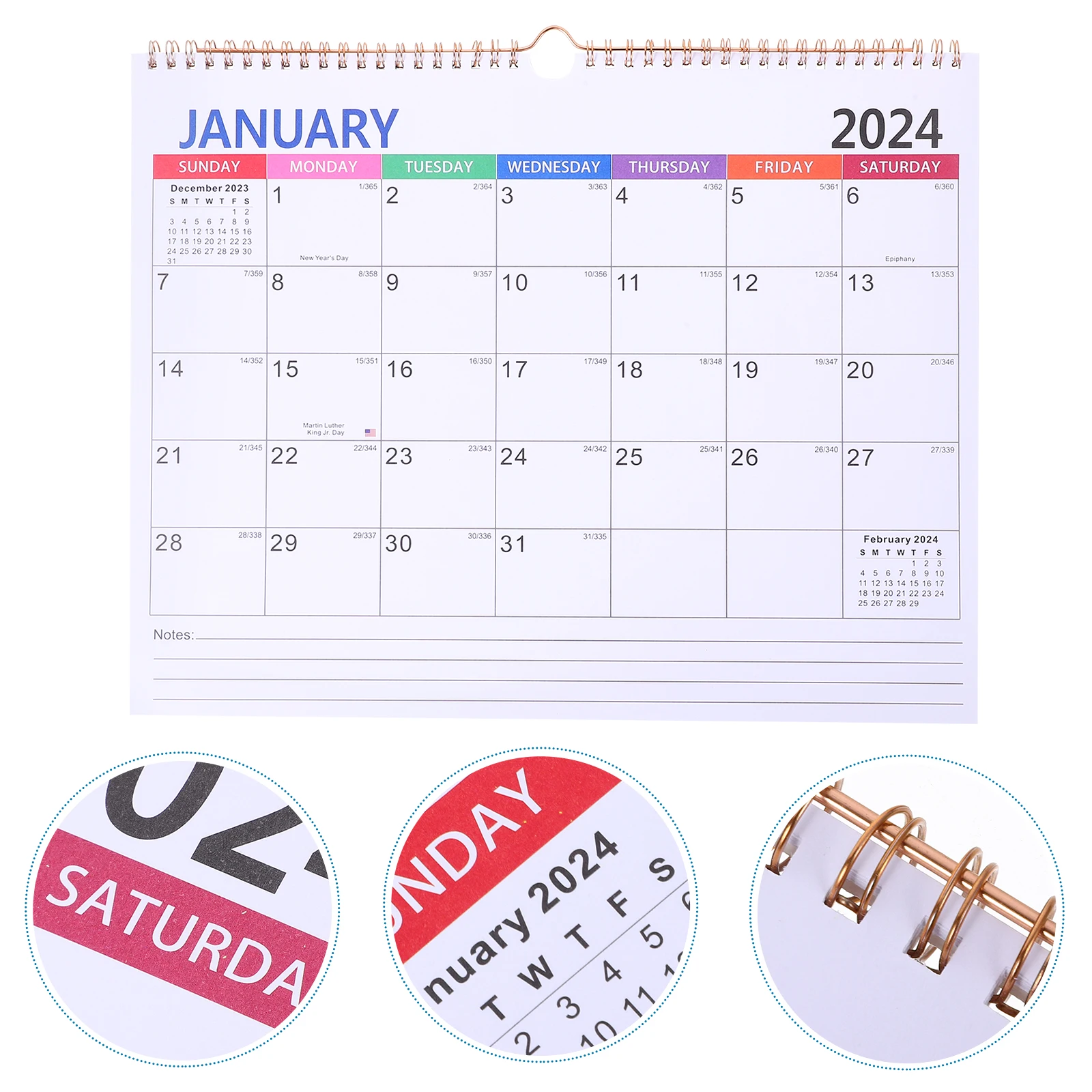 

2023 2024 Wall Calendars Countdown Daily Use Home Office Sturdy Hanging Noting Holiday Room Practical Gifts