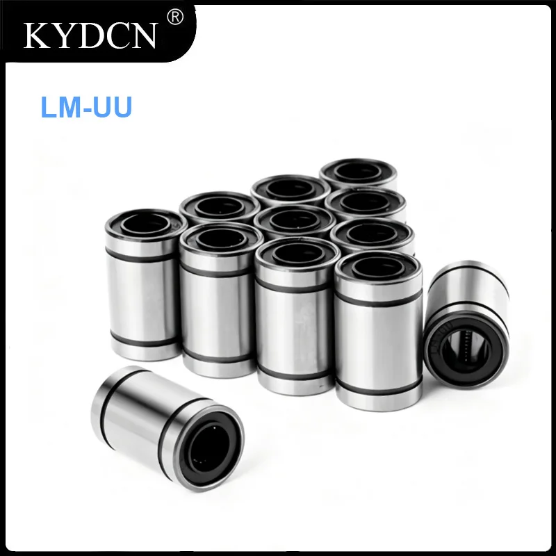 12pcs LM8UU LM3UU LM6UU LM10UU LM12UU LM16UU LM20UU Linear Bushing 8mm 10mm CNC Linear Bearings for Rods Rail Linear Shaft Parts