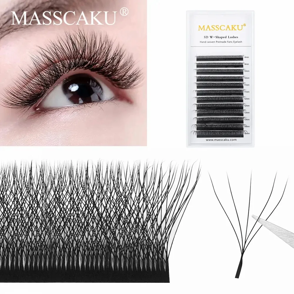 

12 Rows Handmade Multi Type W Shape Eyelash Extension 3D 4D 5D Premade Volume Fan Lashes 0.07mm Faux Mink W Style Volume Lashes