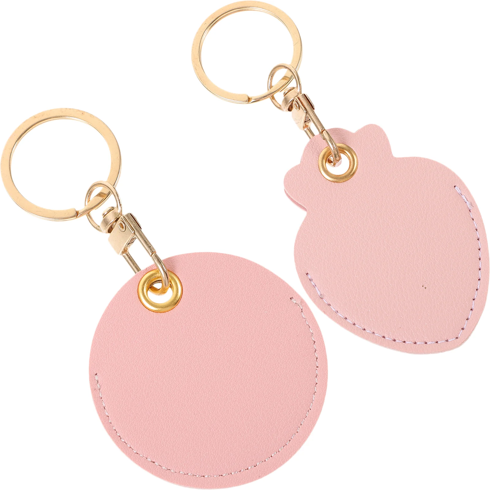 2 Pcs Access Card Holder Key Fob with Keychain RFID Cover Bracket Pouch Tag Storage Pu Pendent Covers