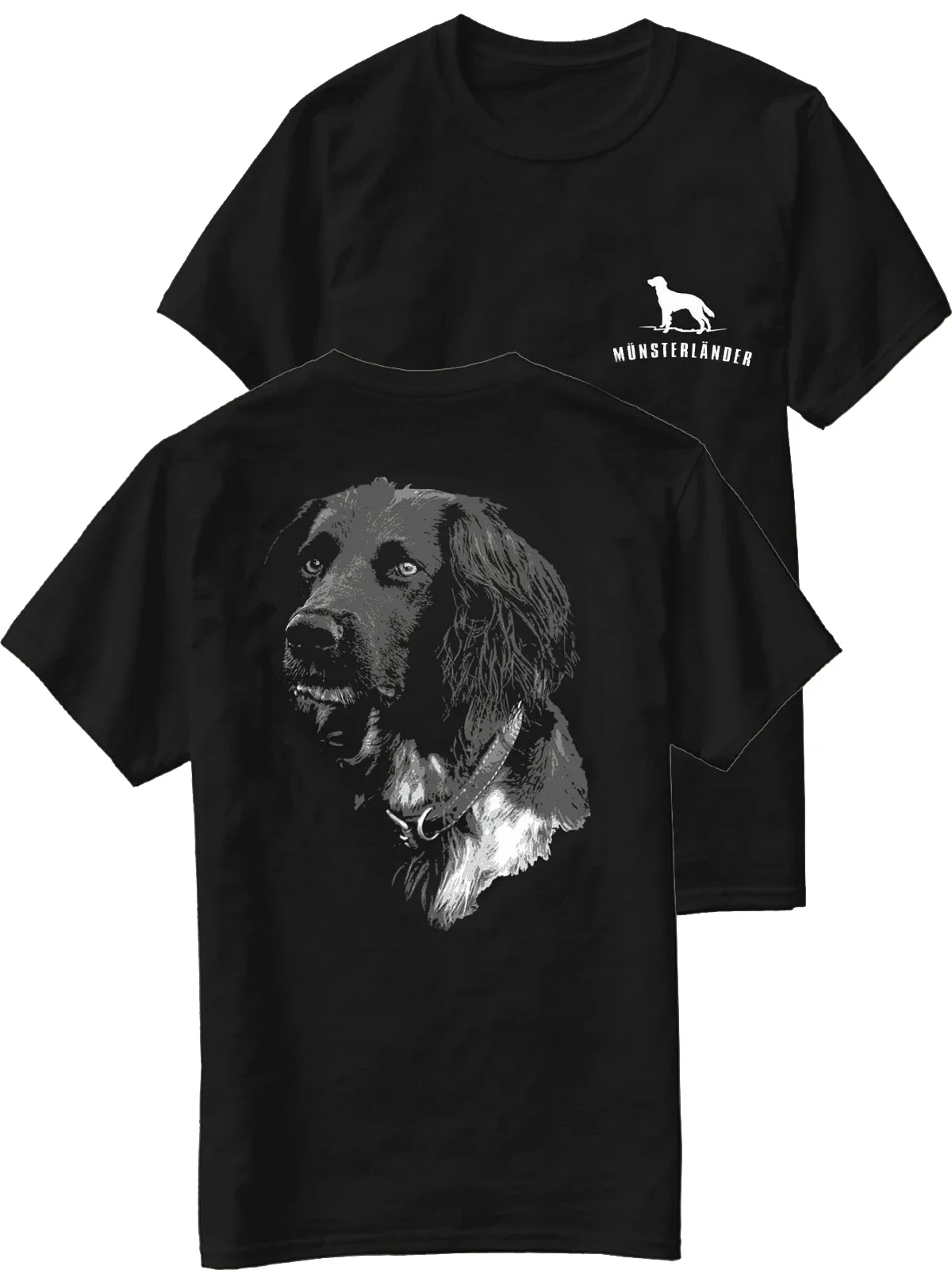 New100% Cotton Short Sleeve O-Neck Casual Mens T-shirt Munsterlander German Spaniel Hunting Dogs Hunter Dog Lovers Gift T Shirt