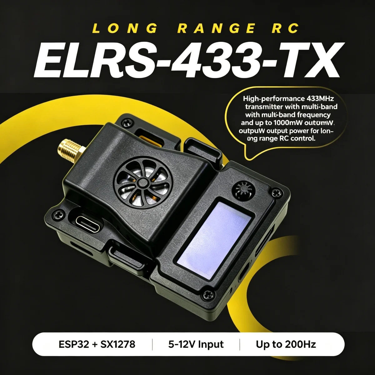 

Professional Elrs 500Mhz Tx Module Rc Remote Control Accessory Long Range Flight Controller for Fpv Racing Drone