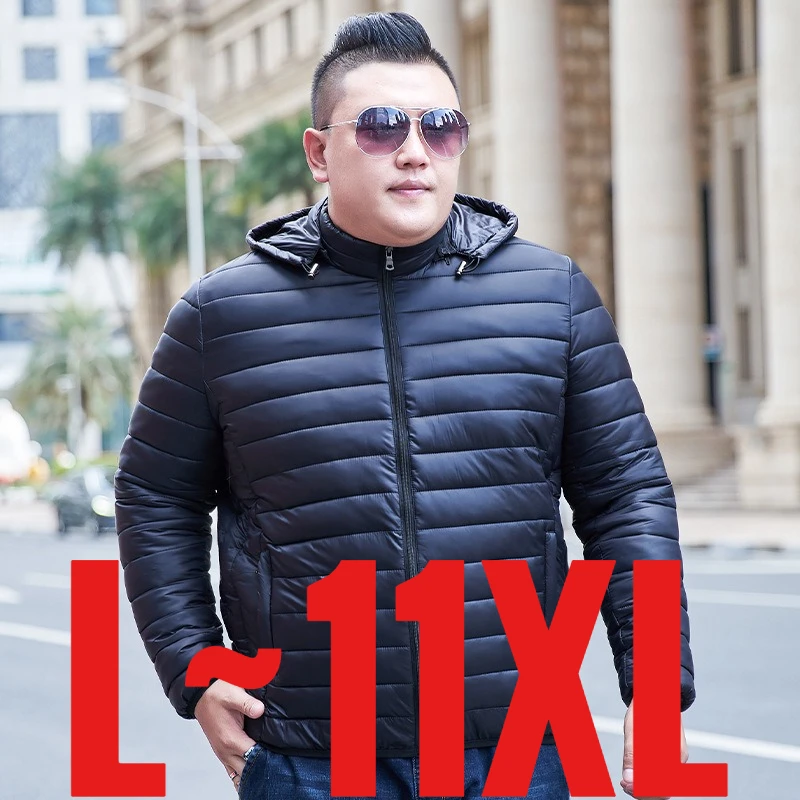 Big Size 11XL Men Casual Parka Hooded Winter Jacket Male Cotton Padded Plus Large Warm Autumn Coat 6XL 7XL 8XL 9XL 10XL 5XL Fat