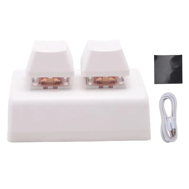 Stylish-2 Keys Macro Programming Keyboard RGB Mini Keyboard Gaming Drawing Red Switch Custom Keyboard OSU Gaming Keypad,White