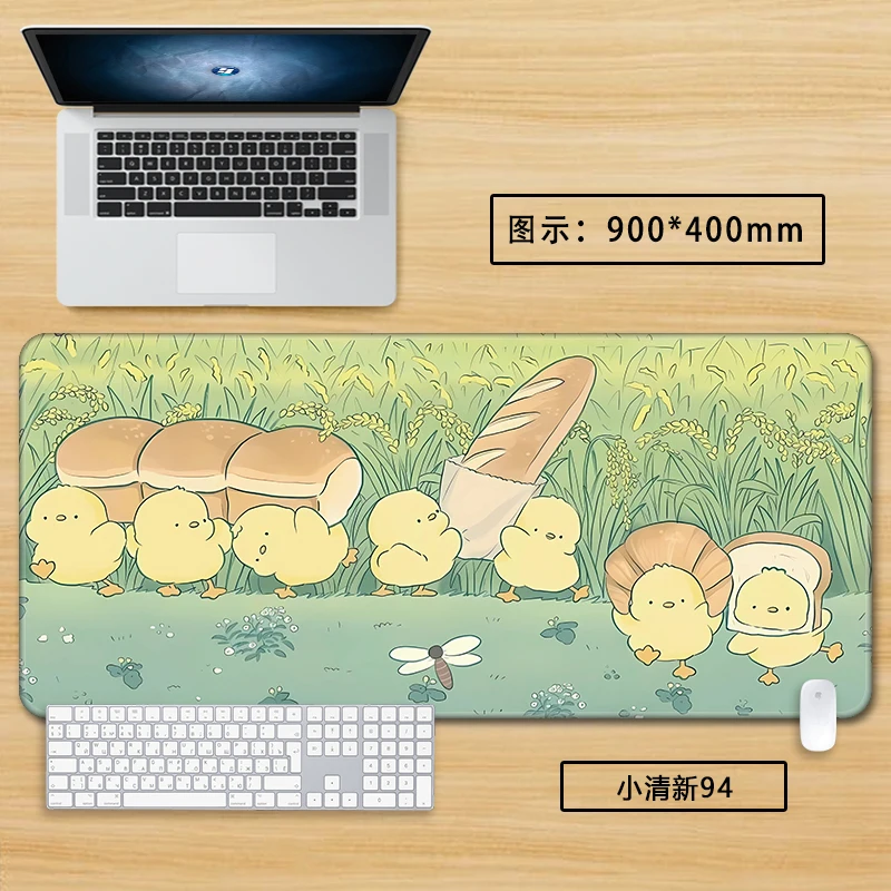 Tapete de mouse estético verde – Tapete de mesa fofo XXL para meninas, superfície de teclado antiderrapante para escritório e casa, design pastel calmante