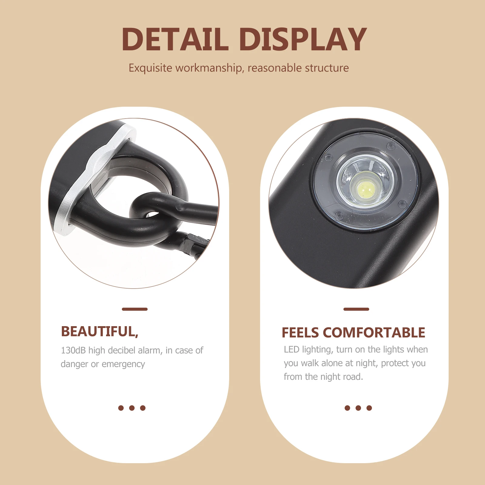 

Personal Alarm Keychain Rechargeable Safety for Women Elderly Children High Decibel 130Db LED Light Emergency Alert