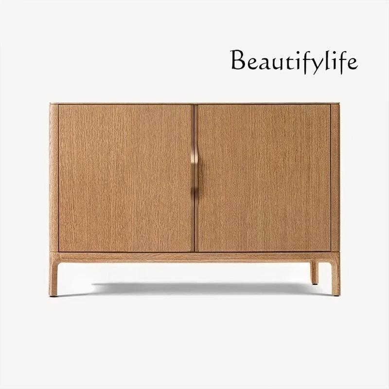 

American Country Solid Wood Double Door Dining Side Cabinet Wabi Wind Locker Designer High-end Fashion
