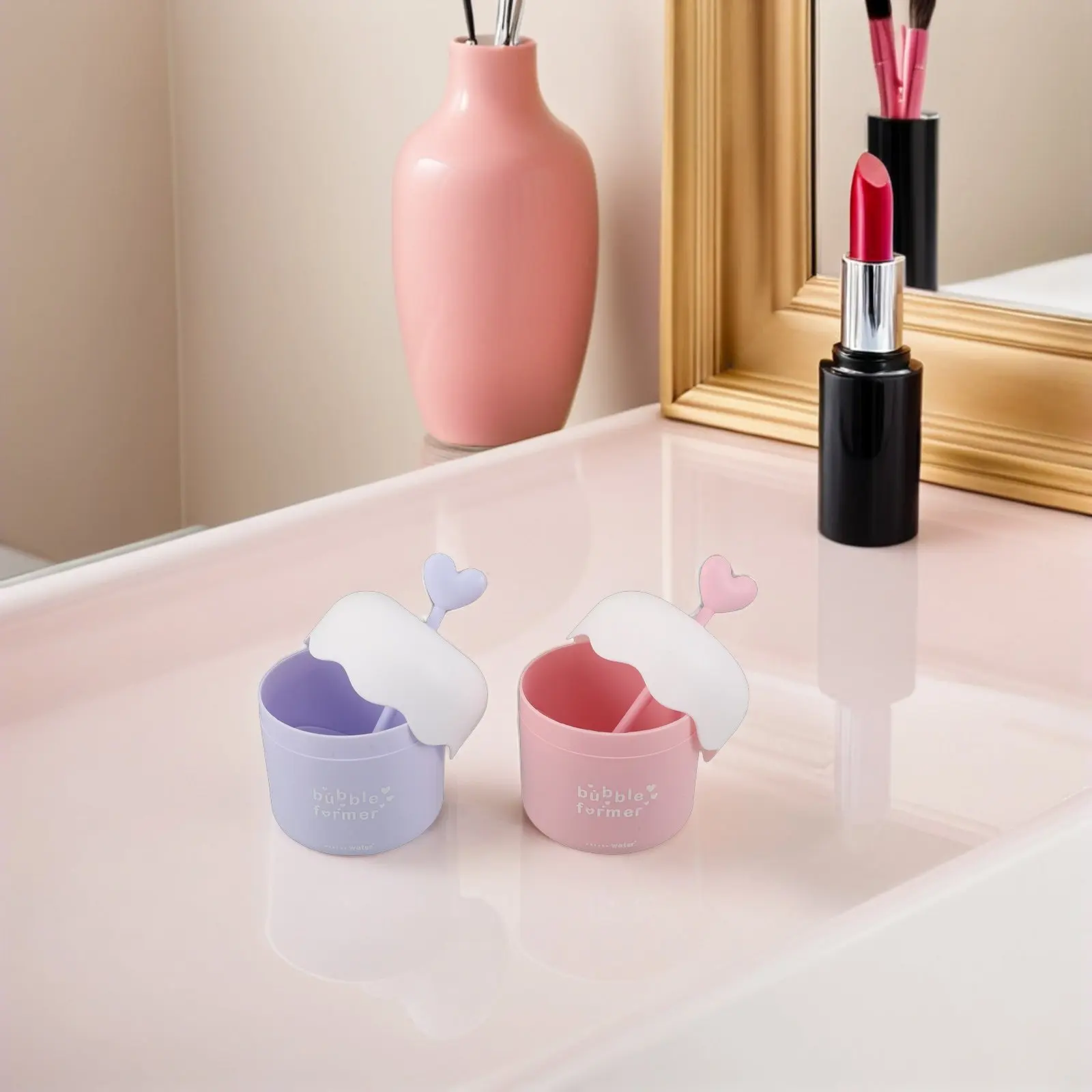 4Pcs Compact Facial Cleanser Foamer Cup Manual Bubble Maker for Face Wash Shampoo Body Wash Quick Foaming Travel Skincare Tool - view 2