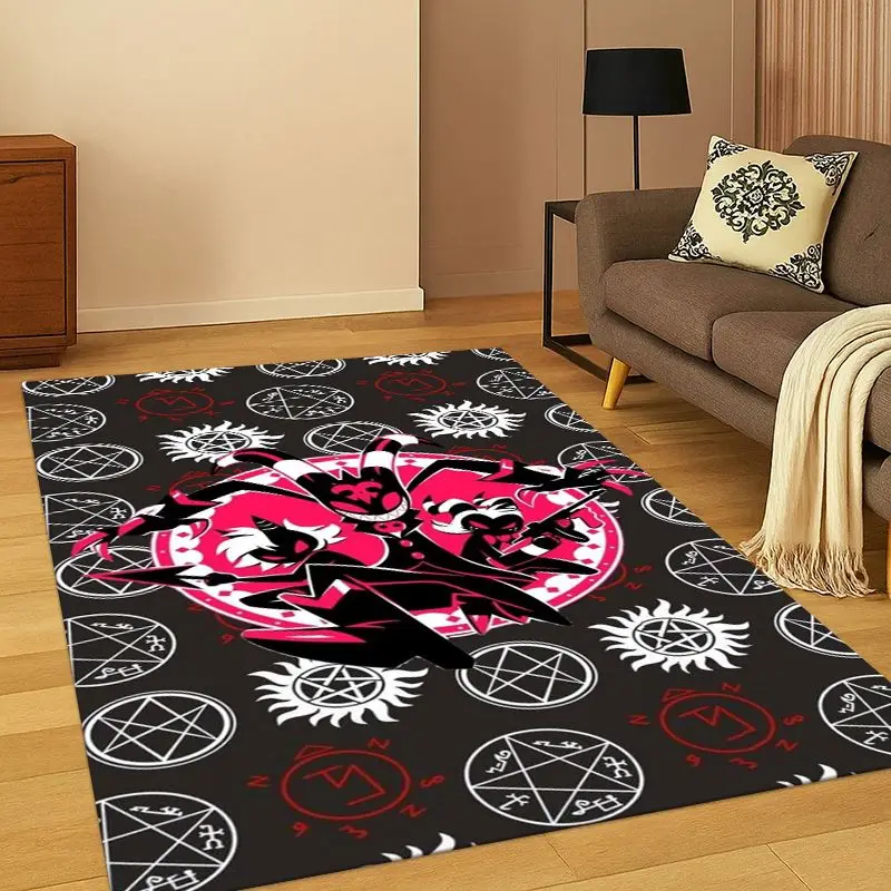 Cartoon H-Hazbin Hotel Charlie Carpet Rug for Bedroom Living Room Sofa Playroom Doormat Home Decor, Game Area Rug Non-slip