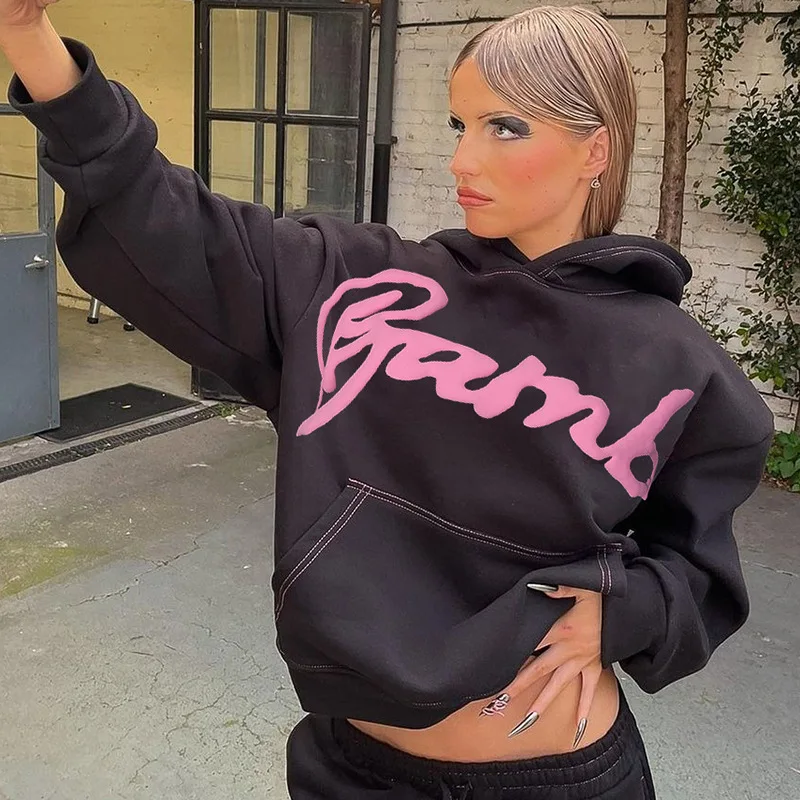 

Women's Letter Printed Hoodies,casual Sports Style,streetwear Tops,2025
