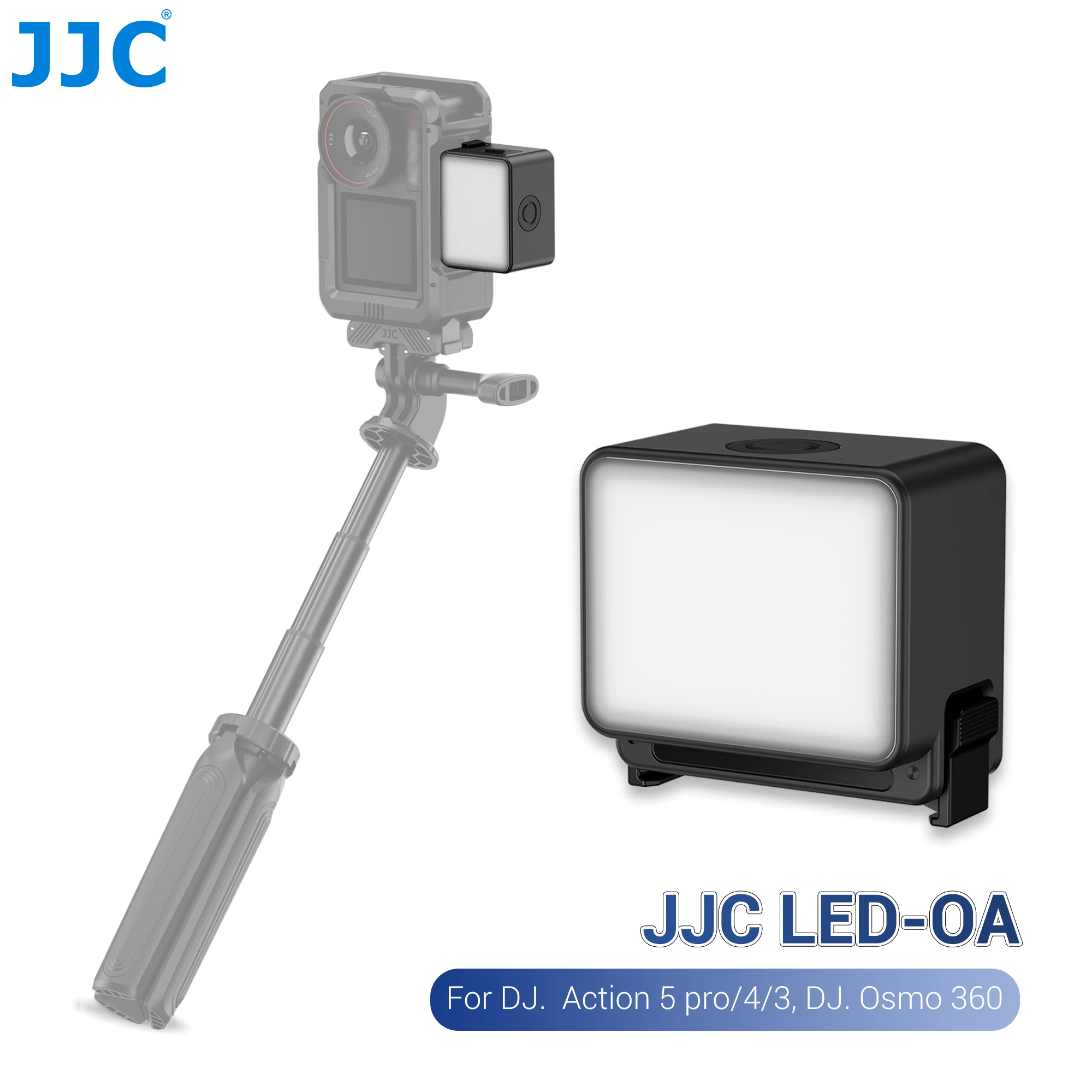 JJC الفيديو الضوئي ل DJI Osmo Action 5 Pro LED ضوء ل DJI Action 4 3 ملء الضوء IPX5 مقاوم للماء Selfie Vlog Light 500mAh #2