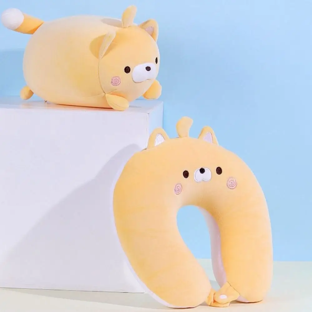 

Dual-purpose Deformable Cat U-shaped Pillow Skin-friendly Soft Neck Pillow 2 in 1 Foam Particle Nap Pillow Home Decoration