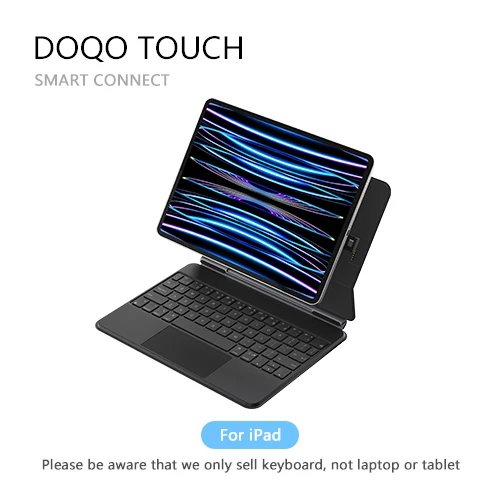 

DOQO Touch: Keyboard Folio for iPad air4/5/6 & iPad Pro M2/ iPad Pro M4 2024 Smart Accessories Backlight Wireless Keyboard