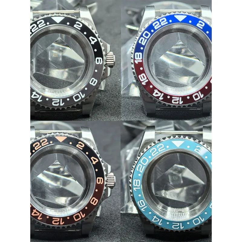 مرآة مسطحة شفافة من الفولاذ المقاوم للصدأ لعلبة حلقة GMT 40 مم لملحقات تعديل الحركة NH35/NH36 #1