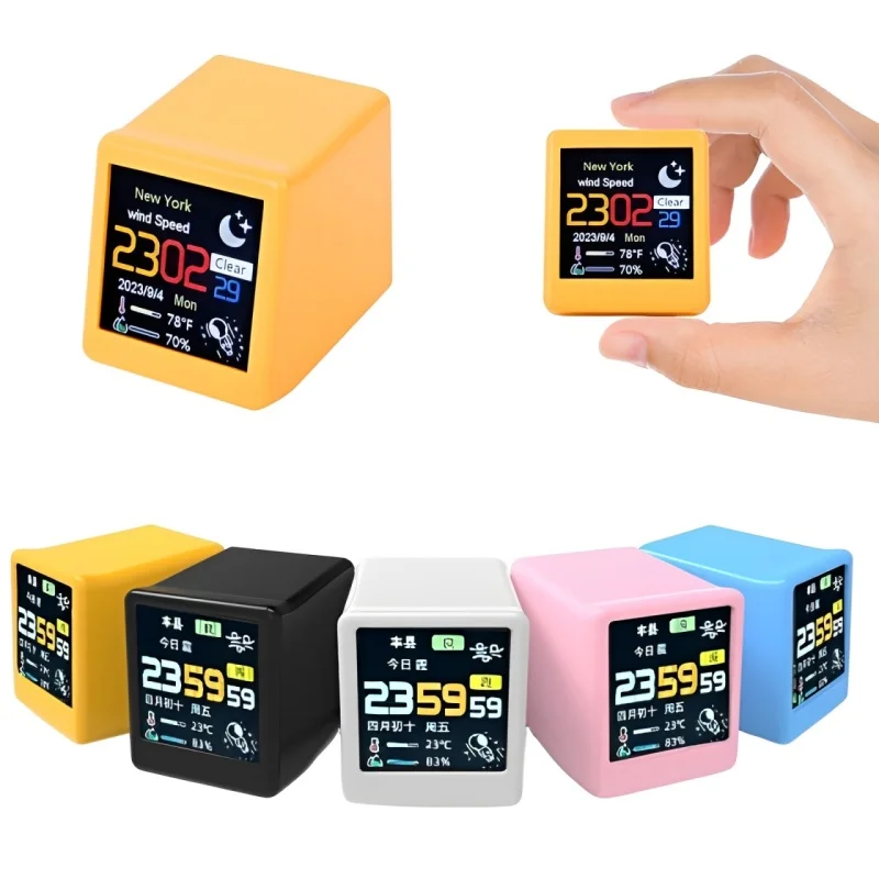 

Smart WIFI Weather Station Clock DIY Cute GIF Animations Desktop Decoration Electronic Album Function MINI Clock