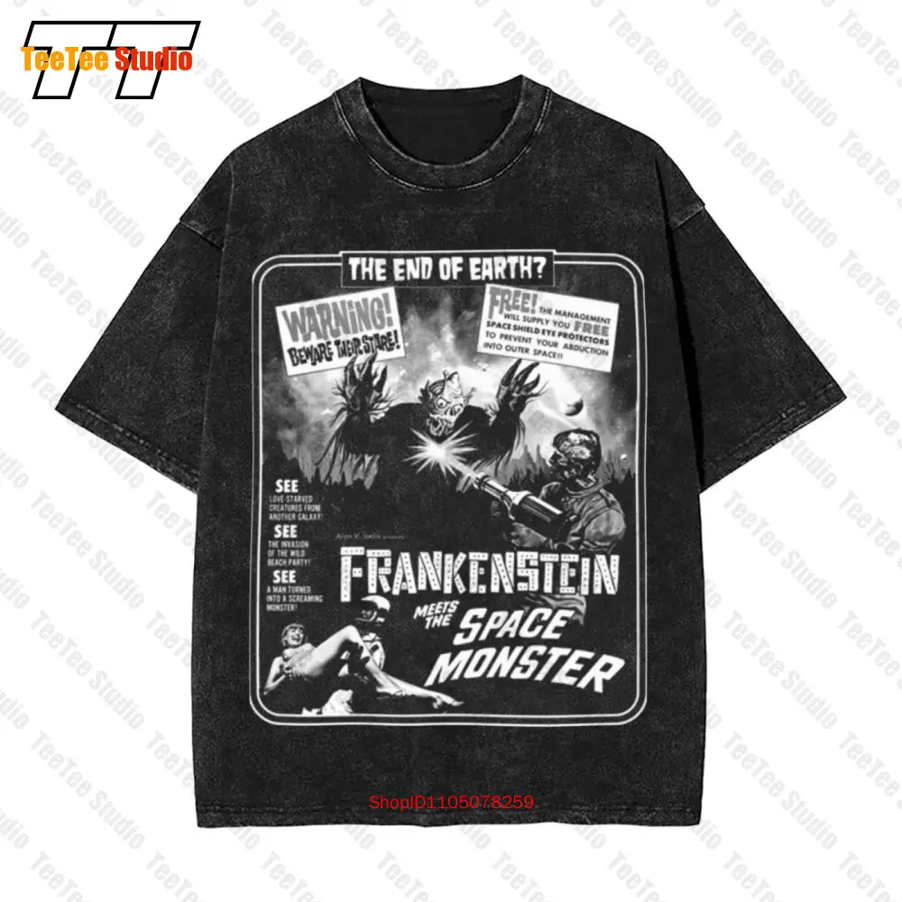 Frankenstein acende o monstro espacial vintage camiseta grande TREO