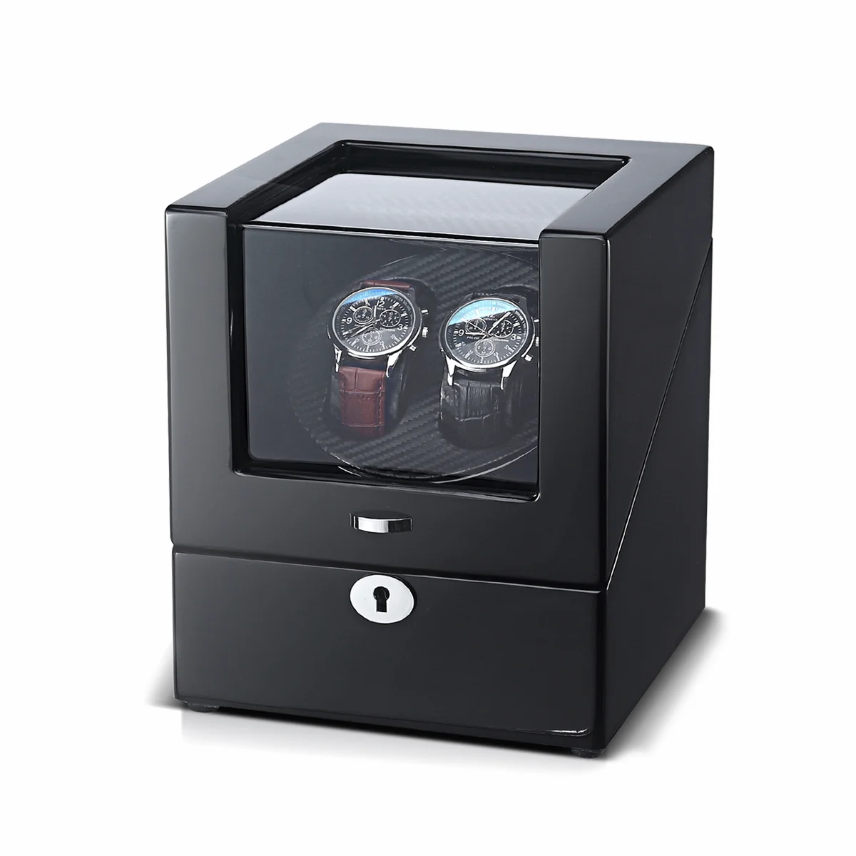 Double Watch Winder Box for Men's and Women's Automatic Watches Organizer Storage Display Case