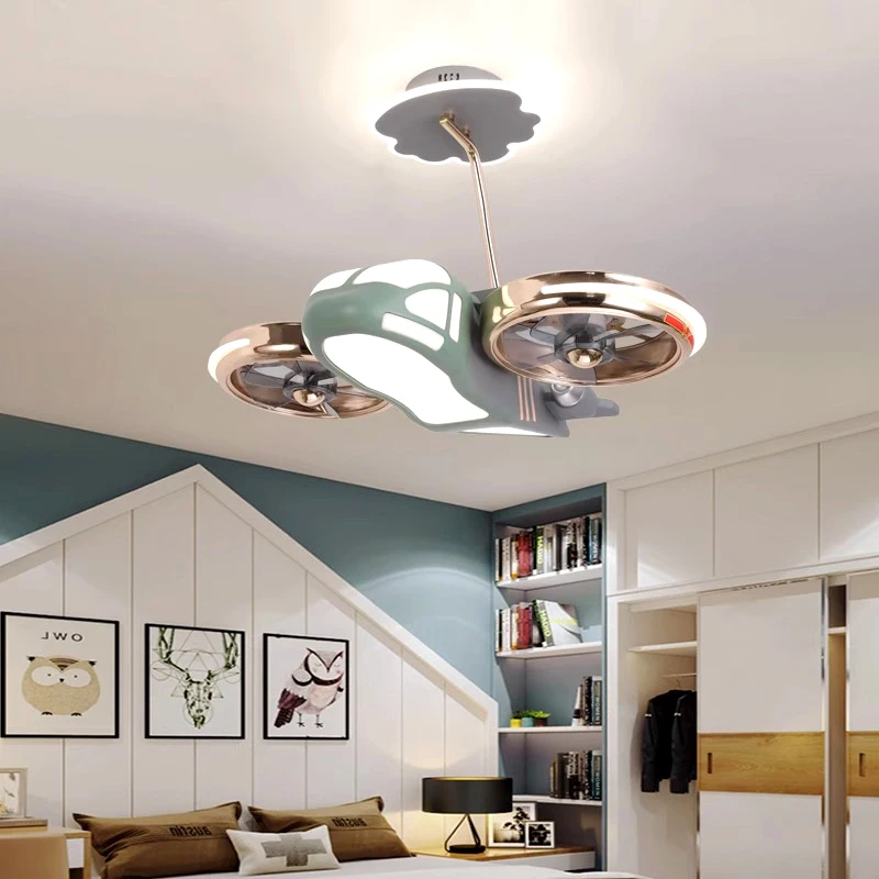 Modern bedroom decor led invisible Ceiling fan light lamp dining room Ceiling fans with lights remote control lamps for living r