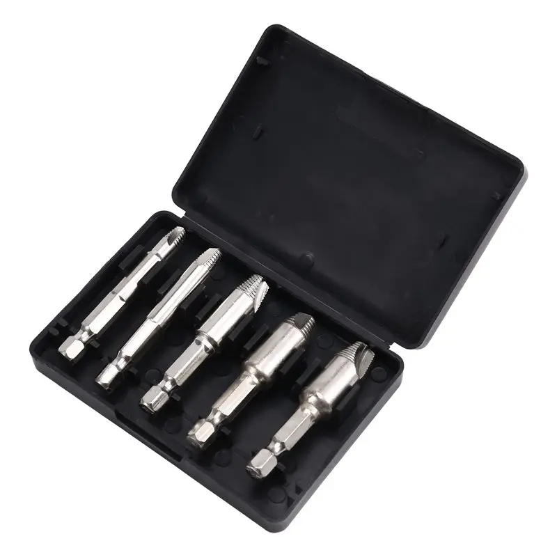 AA94-5Pcs Damaged Screw Extractor Drill Bit High Speed Steel Double Easily Take Out Side Drill Out Broken Screw Remover Bolt