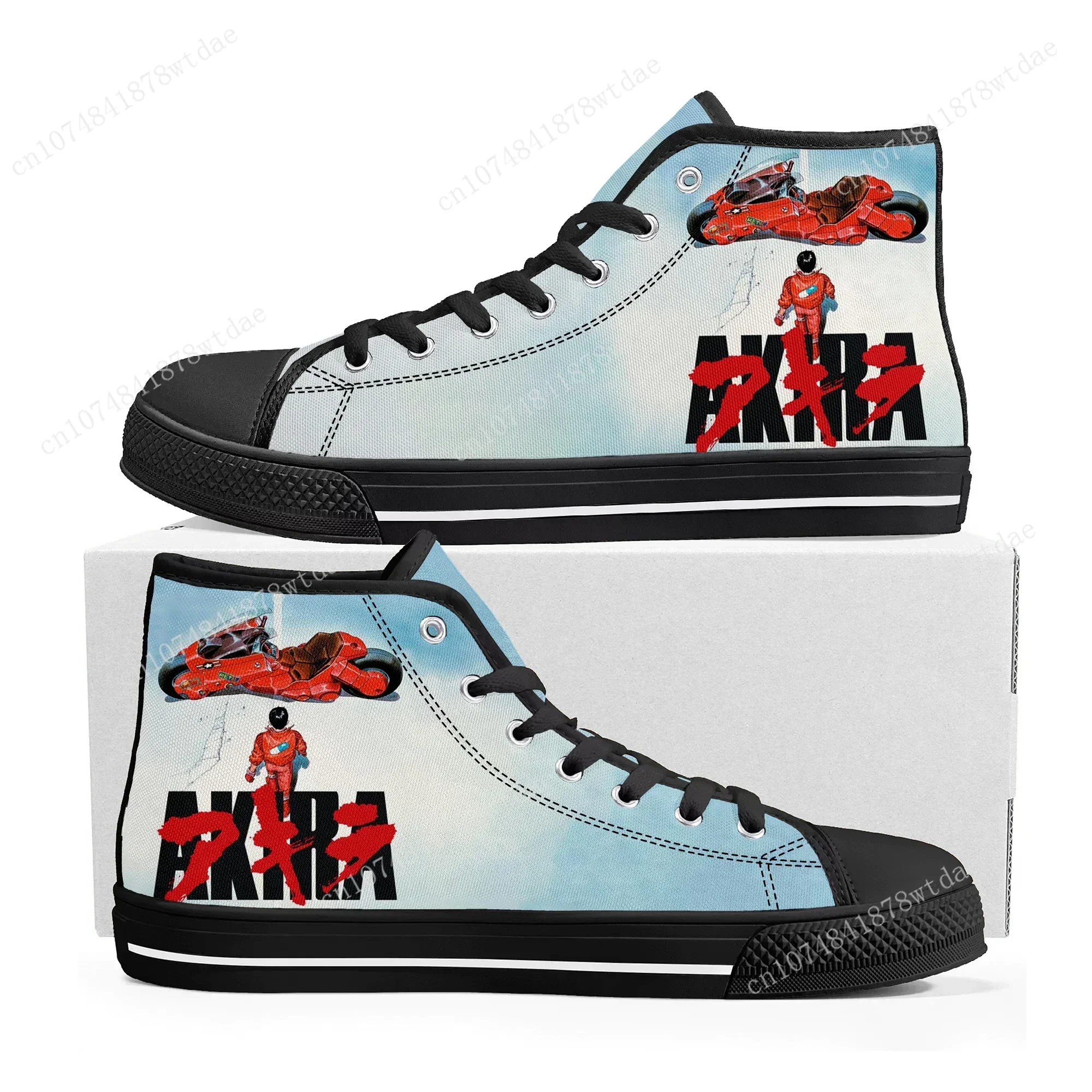Akira Synthwave High Top Sneakers Mens Womens High Quality Canvas Sneaker Anime Cartoon Casual Custom Made Shoes