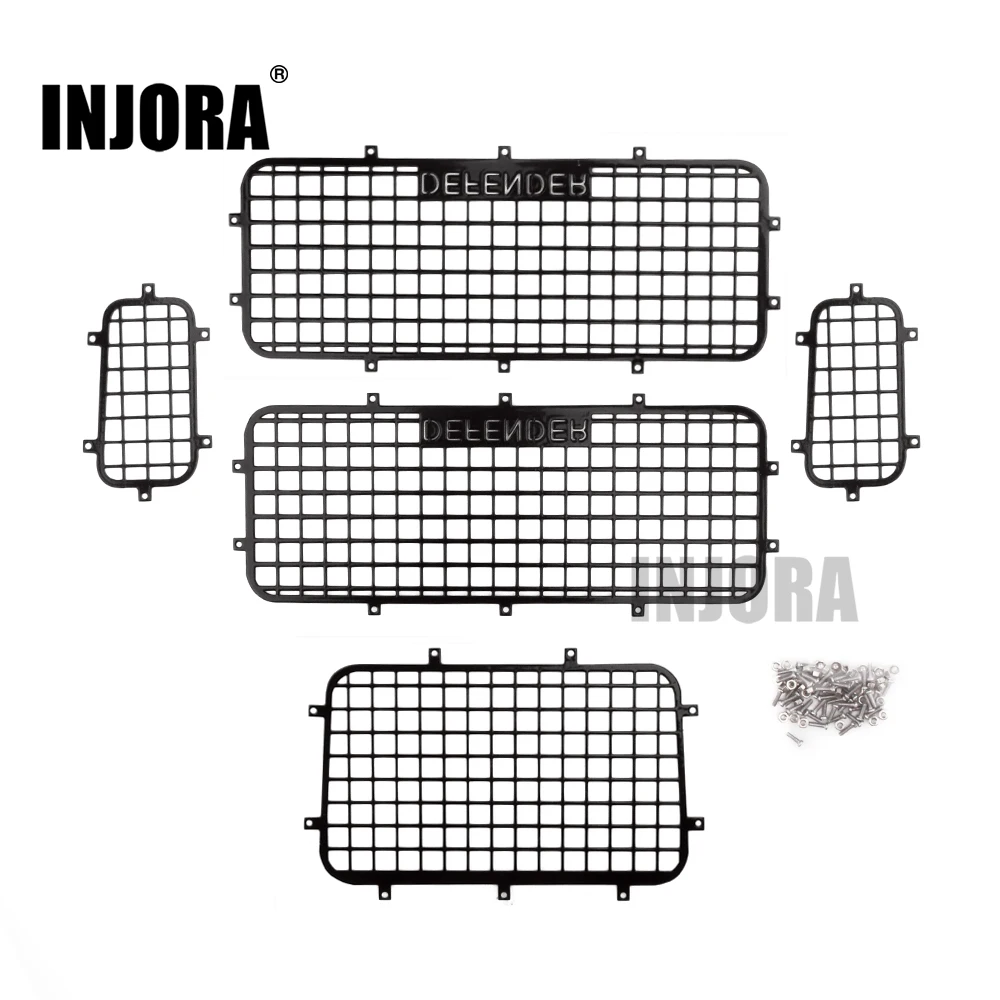 INJORA 금속 창문 메쉬 보호망, 1/10 RC 크롤러 자동차 TRX4 디펜더 업그레이드