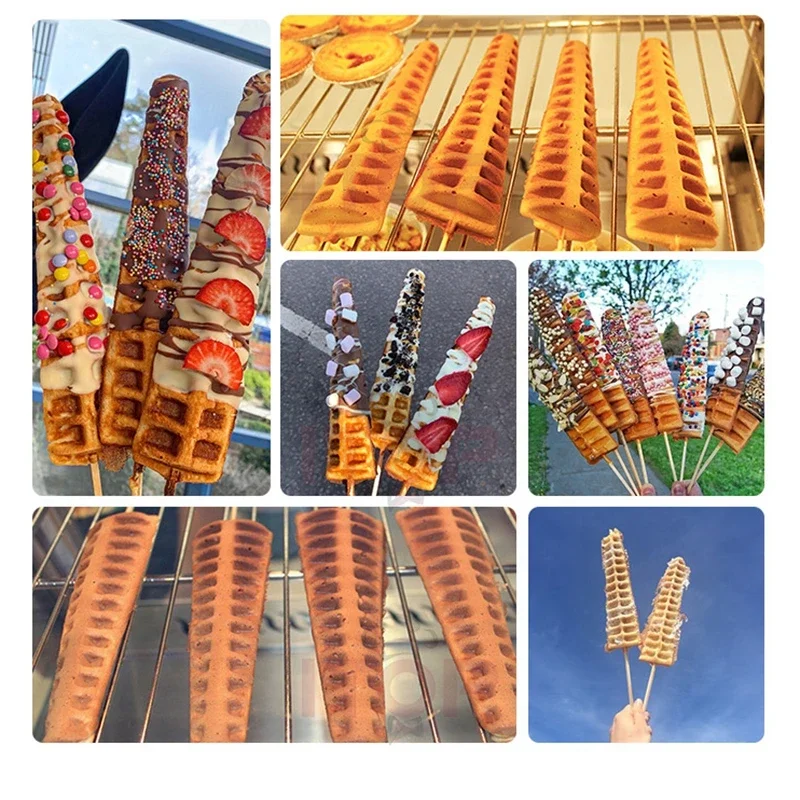 2208 الكهربائية الهراء صانع شجرة صنوبر قالب الوافل فطيرة صانع الهراء عصا آلة الحديد الزهر غير عصا عموم 110 فولت 220 فولت